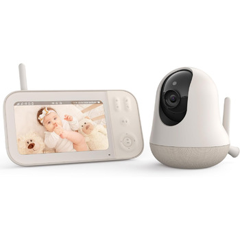 Відеоняня з камерою 5 дюймів, відеоняня з камерою без Wi-Fi, радіоняня з акумулятором 4000 мАг, нічне бачення 720P HD, двосторонні