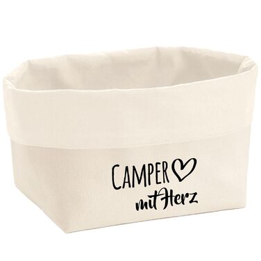 Органайзер для кемпера з сердечком, подарунок, 3-літровий середній кошик для зберігання з полотна та бавовни, ідея подарунка для кемпера