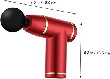 Комплект Фасційний пістолет Ручний масаж М'яч для масажу рук Масажний м'яч Гель для масажу голови Інструмент для м'язів Пристрій для розслаблення тіла Зарядка Масажний апарат Фітнес Прес червоний 18X13.5X4CM Червоний, 1