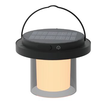 Портативний сонячний світильник для зовнішнього використання, з регульованою яскравістю, вбудовані літієві батареї 1800 мАг, світлодіодний світильник для використання всередині та зовні приміщень, для спальні, вітальні, офісу, для вулиці (Ø 132 x В 100 мм