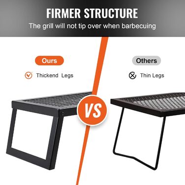 Складаний гриль на деревному вугіллі 458 x 305 x 205 мм, Настільний портативний дорожній гриль вантажопідйомністю 6 кг, Вуличний складний гриль для пікніка, кемпінговий гриль чорний 300 , для патіо, кемпінгу, вечірки