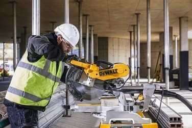 Панельна пила DEWALT 1675 Вт DWS780 у комплекті з аксесуарами - З твердосплавним полотном 305x30 мм ідеально підходить для внутрішніх робіт - Висока продуктивність різання та світлодіодний індикатор лінії різання, DWS780-QS, жовто-чорний, DEWALT DWS780-QS