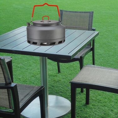 Чайник для кемпінгу на відкритому повітрі, алюмінієвий сплав, чайник для походів на відкритому повітрі, чайники для кемпінгу, кавники, портативні кемпінгові горщики з алюмінієвого сплаву з кришкою, намет, 1,1 л