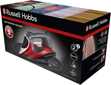 Парова праска Russell Hobbs оптимальна температура для всіх тканин One-Perfect-Temperature (2600 Вт, додатковий паровий удар 210 г