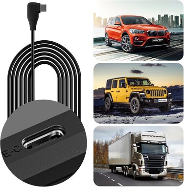 Набір проводів WOLFBOX Acc для G840S/G930/G850/G900/G840H, не підходить для D07, комплект кабелів автомобільного зарядного пристрою Type-C для відеореєстраторів із захистом від розрядження акумулятора