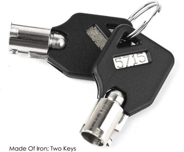 Замок для ноутбука з тросом проти крадіжки, анкерна пластина та 2 ключі, клейка пластина для фіксації, чорний