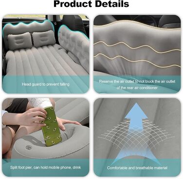 Автомобільний матрац для Mercedes-Benz Vito (W447) Extra Long 2014-, надувний матрац для заднього сидіння автомобіля, надувний матрац автомобіля, комбінований автомобільний матрац, комбінований автомобільний надувний матрац, стандартне фарбування B-paint 