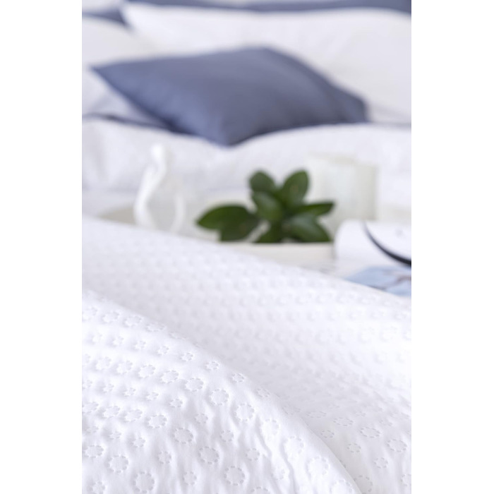 Покривало Todocama Fine Boutique з візерунком піке, біле, 105 - 200x260 см