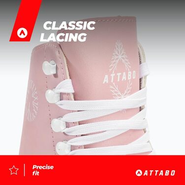 Жіночі роликові ковзани ATTABO Serena, розмір 36-41 EU, регульований розмір, алюмінієві ковзани ABEC-3, шкіряний верх, захист пальців, безпечне гальмування, точна посадка, колеса 82A, 39