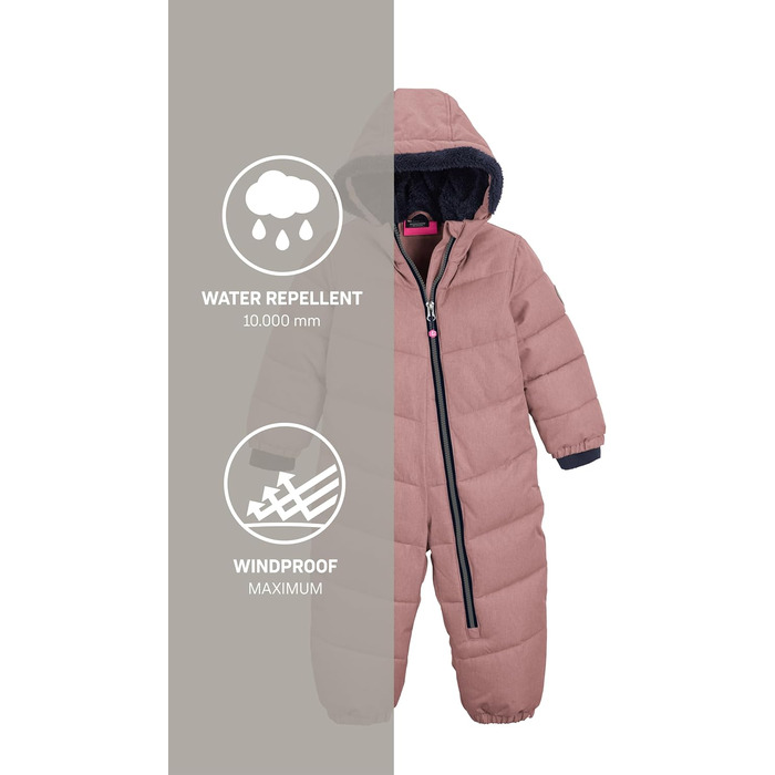 Дитячий міні-комбінезон Killtec унісекс з пуховим принтом та капюшоном 98-104 рожевий