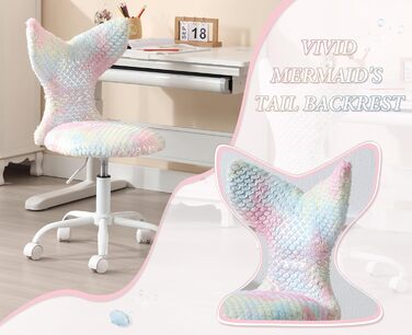 Дитяче крісло Chairus зі штучного хутра для дитячої кімнати, регульоване по висоті дитяче крісло без підлокітників, обертове крісло для дітей (кольорове)