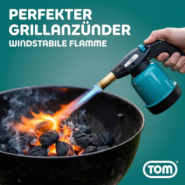 Комплект газових паяльників TOM вкл. 4 універсальні газові балончики по 190 г 1300C Паяльна лампа для мякого або твердого паяння Пєзорозпал Газовий пальник Бунзена (паяльник з 4 газовими балончиками)