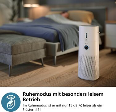 Очищувач і зволожувач повітря 2-в-1 Philips 3000 Series, 131 м2, фільтр NanoProtect HEPA та активоване вугілля видаляє 99,97 невидимих частинок, білий (AC3737/10)