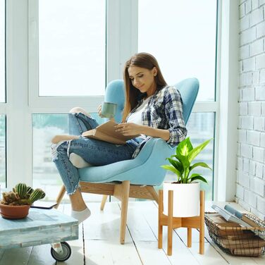 Підставка для рослин, регульована підставка для квіткових горщиків, дерев&39яна підставка для квіткових горщиків, підставка для горщиків для використання в приміщенні та на вулиці, для горщиків діаметром до 21,5-31,5 см, 1 упаковка (горщик не входить до к