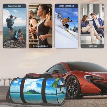 Спортивна сумка, дорожня сумка, пляжна сумка з принтом Дерева, сумка для ночівлі, чорна, універсальний розмір, сумка для подорожей