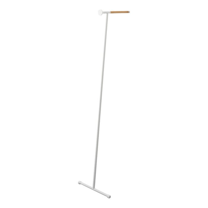 Вішалка для одягу з парою Yamazaki 5972, похила, біла, сталь/дерево/силікон, 38,5 x 47 x 162 см