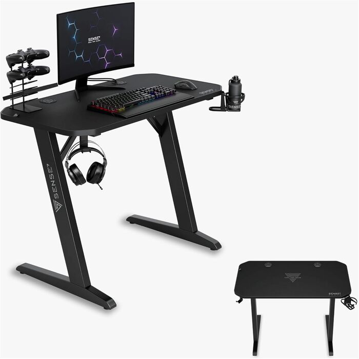 Ігровий стіл Nomad Classic, 120 x 60 см, МДФ / сталь / вуглецеве волокно, чорний