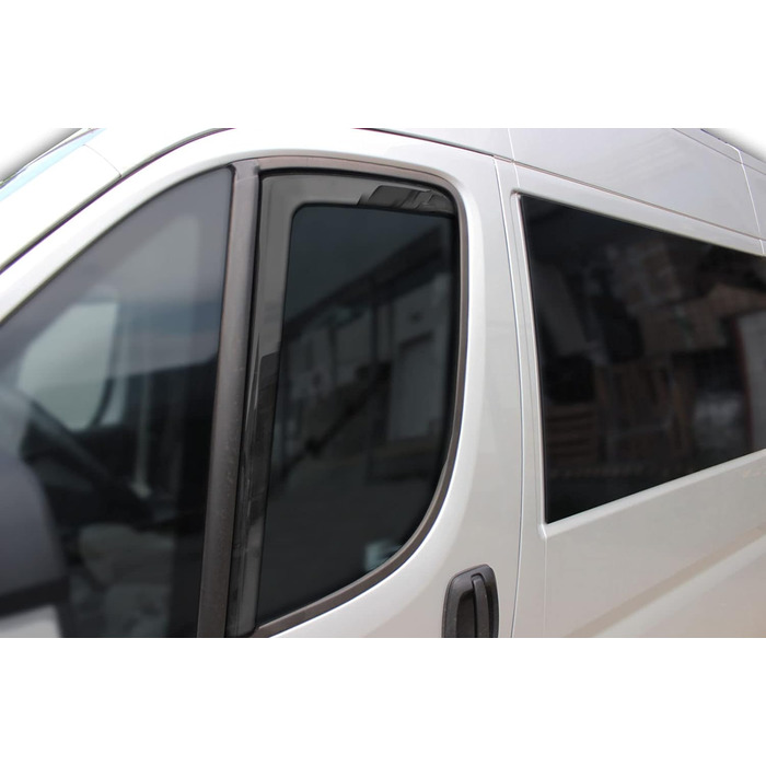 АВТОМОБІЛЕБУДУВАННЯ GP Wind Deflector Rain Deflector Підходить для Ducato з 2006 року, чорний, тонований, набір з 2 предметів, аеродинамічний, легка збірка, кріплення кліпсами, акрилове скло