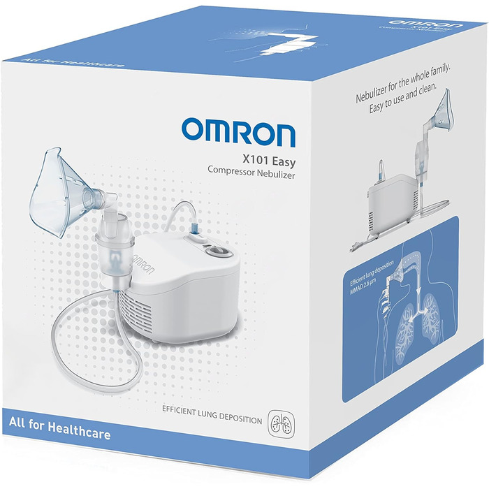 Легкий інгалятор OMRON X101 для дорослих і дітей інгалятор для простого лікування респіраторних захворювань, таких як астма, кашель або алергія Інгалятор X101