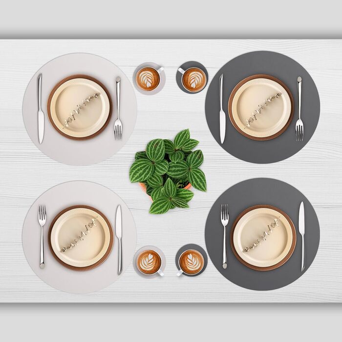 Набір з 4-х, миються серветки серветки круглі Ø 38см серветки круглі двосторонні нековзні серветки зі штучної шкіри серветки зі шт