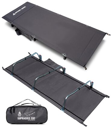 Складане похідне ліжко, портативне кемпінгове ліжко, легке, складне кемпінгове ліжко до 180 кг для намету, для активного відпочинку на природі, для подорожей, саду, офісу (190 70 18 см) сірого кольору