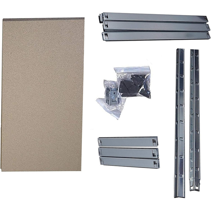 Полиця, міцна металева полиця для підвалу, надміцна полиця, полиця для зберігання, що вставляється в розетку, легко збирається, оцинкована, 4 полиці розміром 150 x 75 x 30 см, вантажопідйомність 280 кг 1 полиця - 150 x 75 x 30 см, 1