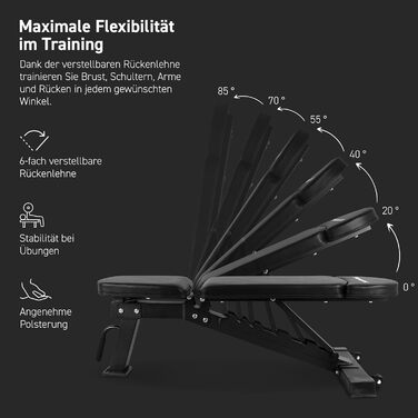 Регульована силова лава MSPORTS похила та плоска лава для студійного та домашнього використання тренувальна лава для силових тренувань, фітнес-лава зі сталевим каркасом та вантажопідйомністю 300 кг складна та регульована по висоті