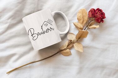 Персоналізована керамічна кружка для будівництва будинку з роком Будівельник 3 Кружка - справжня прикраса на будівельному майданчику Подарунок для чоловіків на завершення Біла ручка та внутрішня частина