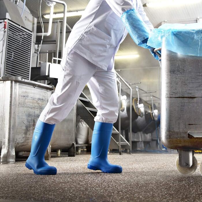 Захисні черевики Bekina Steplite Easygrip S4 для чоловіків та жінок зі сталевим підноском, нековзні робочі черевики, стійкі до хімічних мийних засобів, для харчової промисловості, ізолюючі, сині EU 42 EU Сині зі сталевим підноском