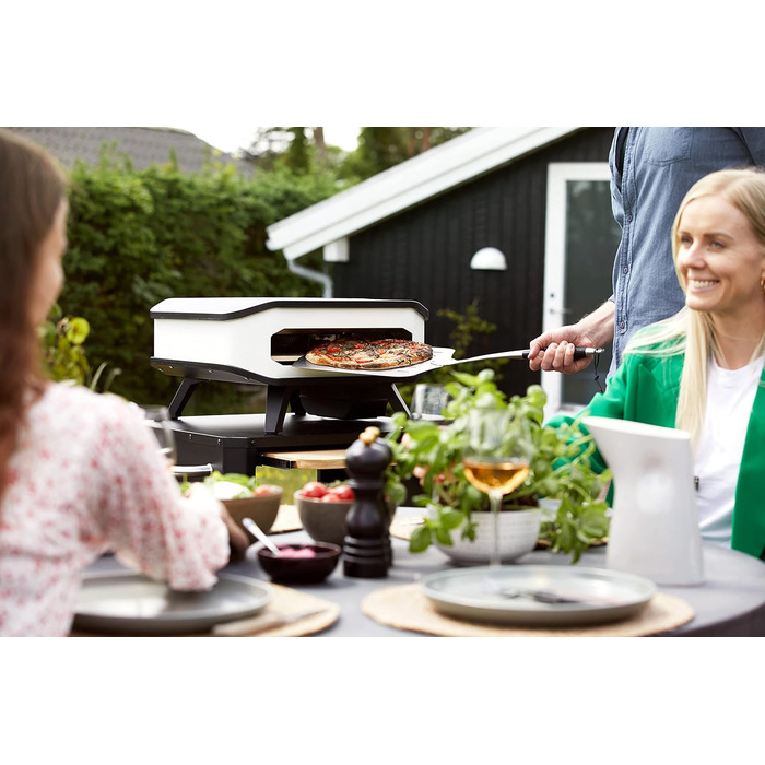 Електрична піч для піци cozze 13 з каменем для піци, 230 В/2200 Вт, цифровий контроль температури, включаючи передню кришку, чорний