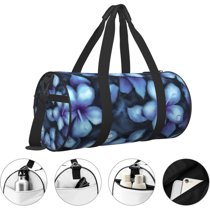 Дорожня сумка-циліндр з тропічним квітковим принтом, спортивна сумка для чоловіків та жінок, сумка-мішок, спортивна сумка