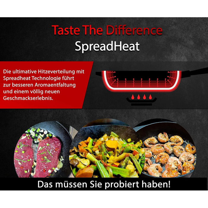 Чавунна сковорода Oakfire 28 см з кришкою - Чавунна сковорода для індукції - Міцна чавунна сковорода - Чавунна сковорода для гриля