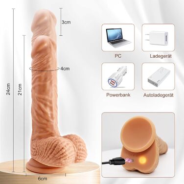 Реалістичний анальний фалоімітатор XXL, великий вібратор, секс-іграшка для жінок, чоловіків та пар з функцією штовхання, гігантський фалоімітатор 22 см, вібраційна секс-іграшка для неї, точка G, сильна присоска