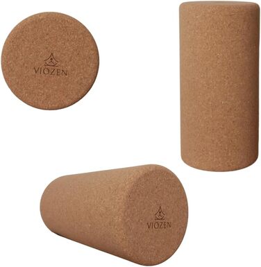 Ролик для фасції, виготовлений зі 100 натурального корка екологічний, нековзний та стабільний йога-ролик для спини, шиї та ніг ідеальний масажний та регенеруючий валик для фітнесу, пілатесу та йоги 300 x 150 мм