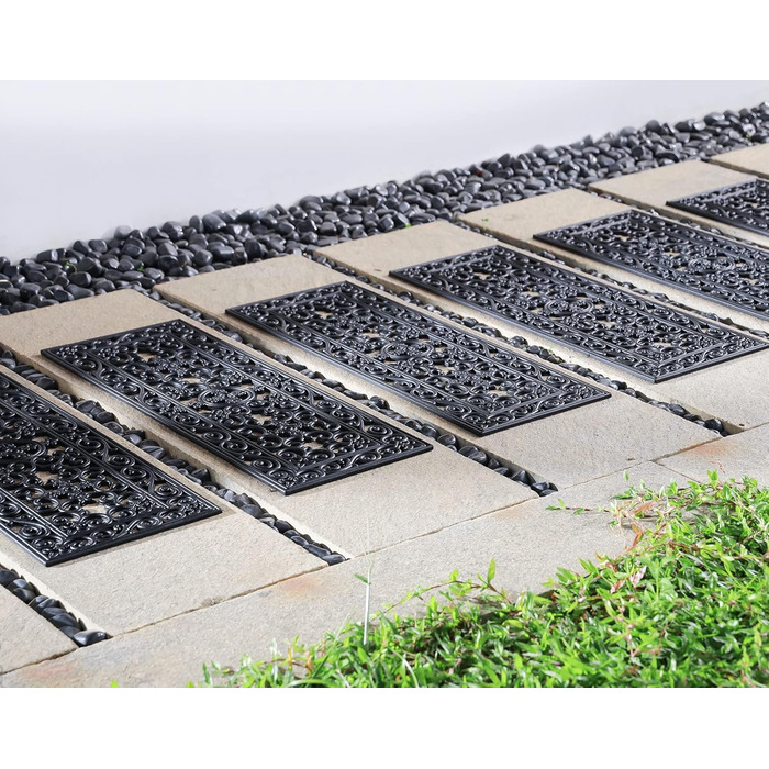 Набір килимків для сходів Irongate Welcome із 6 шт. , 10x30 дюймів, чорний, 6 шт., килимок для сходів 10x30 дюймів