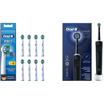 Щітки Oral-B Pro Precision Clean для електричної зубної щітки та електрична зубна щітка Vitality Pro Нова комплектація з електричною зубною щіткою, чорна