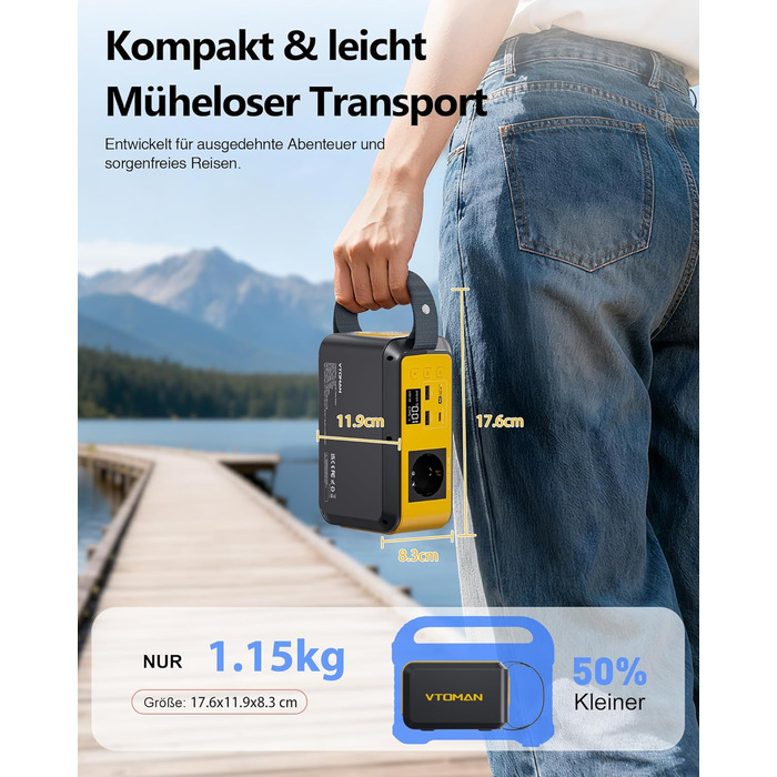 Портативна електростанція VTOMAN Jump 1500X 1500 Вт, сонячний генератор LiFePO4 потужністю 828 Втгод з можливістю розширення до 2376 Втгод, швидка зарядка 230 В змінного струму/100 Вт через USB-C для кемпінгу, подорожей, надзвичайних ситуацій, автофургоні