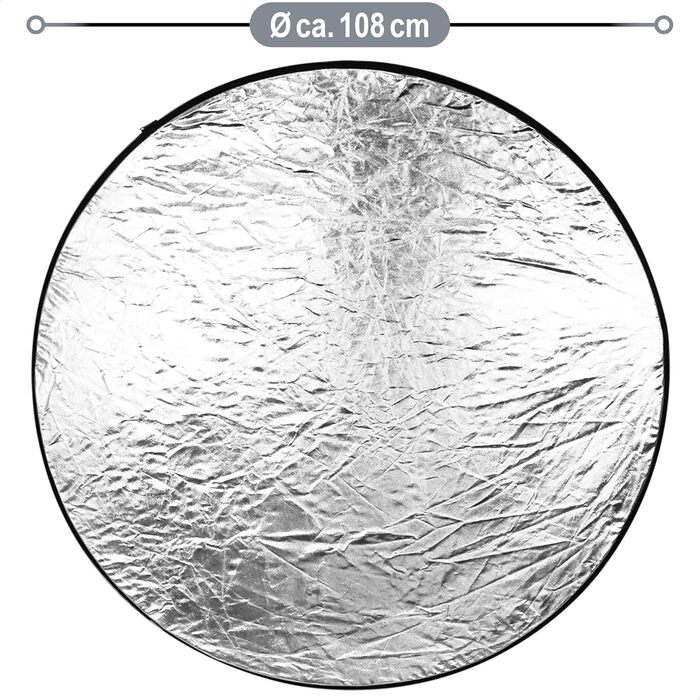 Портативний складаний відбивач Ø 110 см, круглий відбивач світла білого, чорного, прозорого, золотого, сріблястого кольору для ідеального фотоосвітлення (6 шт. ), 2 шт., 5in1