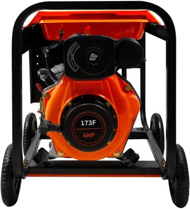 Дизельний генератор 2 кВА, генератор відкритого типу, аварійний генератор, 230 В, 3,8 кВт, 5-в-1, цифровий дисплей, однофазний, ручний, вихід змінного/постійного струму, порошкове покриття, місткість паливного бака 12,5 л, інструменти та лійка