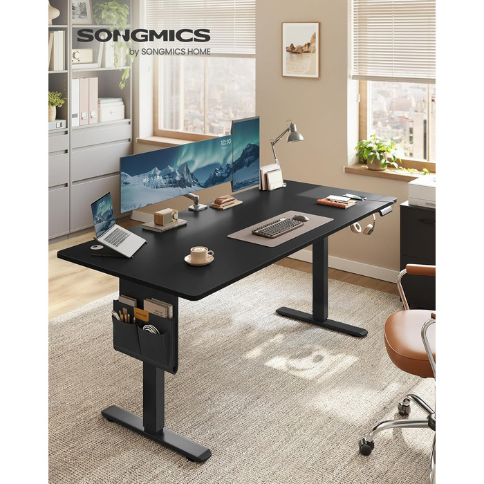 Регульований по висоті письмовий стіл SONGMICS, 180 x 80 см, чорний
