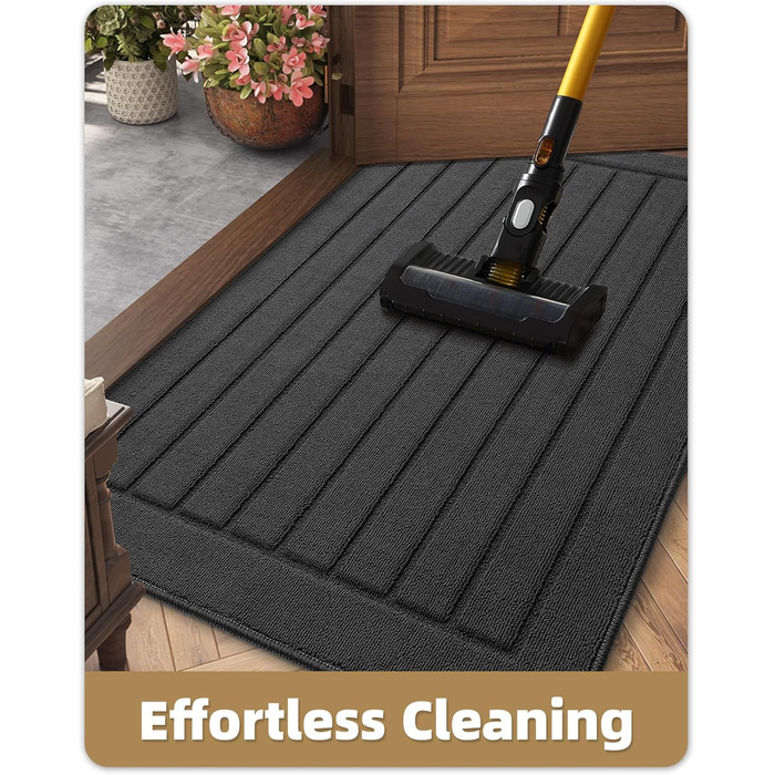 Килимок COLOR&GEOMETRY Dirt Trapper для приміщень 92x152 см Килимок для входу, можна прати в пральній машині, нековзний та абсорбуючий килимок для прихожої, килимок для вхідної зони, коридору та вхідних дверей, сірий, 92 x 152 см (прямокутний)