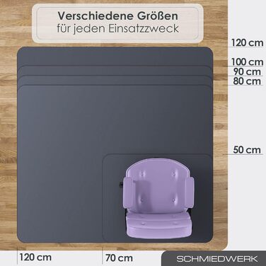 Кольоровий килимок для підлоги Килимок для офісного крісла Стійкий до подряпин Зроблено в Німеччині (Антрацит, 120 x 145 см) Антрацит 120 x 145 см