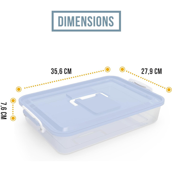 Коробка для тіста для піци Chef Pomodoro Коробка для піци Коробка для тіста для піци з кришкою Коробка для піци Контейнер для тіста для піци Аксесуари для піци Коробка для розстойки Деко для тіста (Синій, 35,6 x 27,9 см) Синій 35,6 x 27,9 см