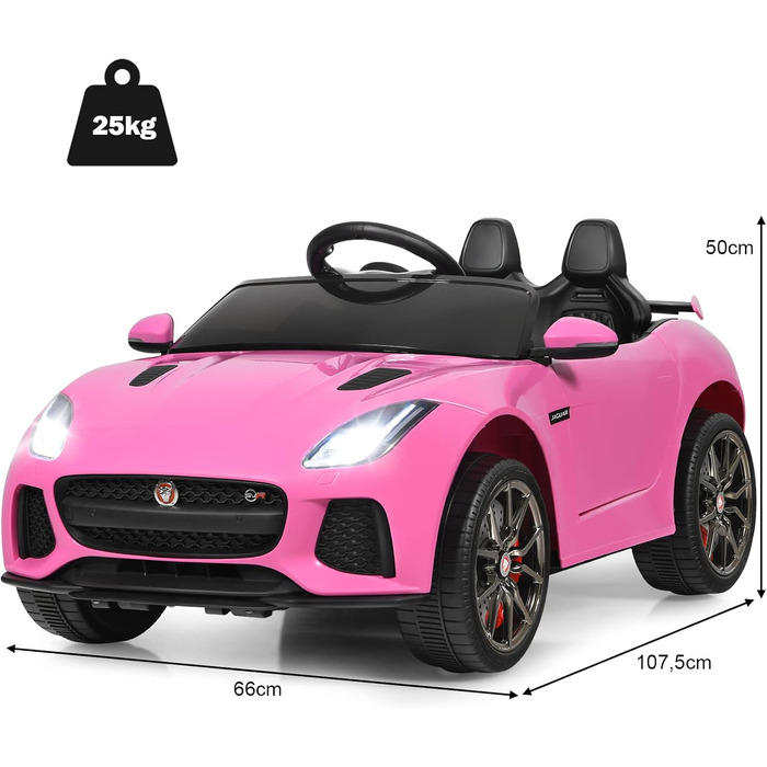 Дитячий електромобіль COSTWAY Jaguar з історіями та музикою, клаксоном та фарами, дитячий автомобіль на 12 В з пультом дистанційно