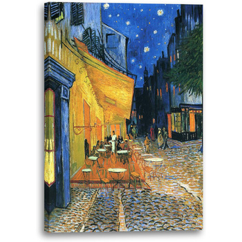 Друковані картини Високоякісна картина на полотні (60x80 см) Вінсент Ван Гог - Нічна кав'ярня / Ніч перед кав'ярнею на площі Форум