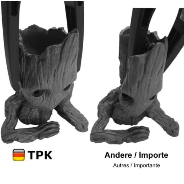 Фігурка квіткового горщика - Плантатор Великий акваріум прикраса фігурка дерев'яна ручка тримач для ручок - критий