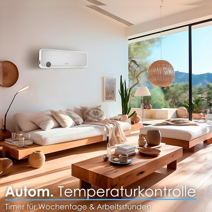 Настінний обігрівач Echos 12-годинний таймер 2000 Вт Енергозберігаючий Дистанційне керування Керамічний нагрівальний елемент Міні-обігрівач 2 рівні потужності Інфрачервоний обігрівач Швидкий обігрівач Настінний монтаж