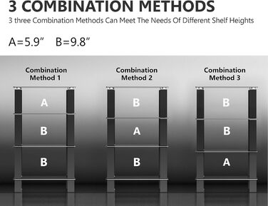Стійка під телевізор Hi-Fi полиця Аудіо шафа скло та алюміній 600x455x770 мм 600*455*770 мм