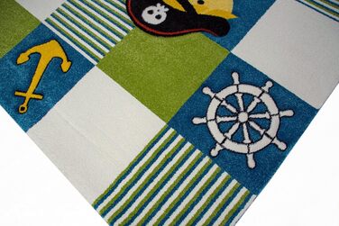 ДИТЯЧИЙ КИЛИМ ПІРАТСЬКИЙ ІГРОВИЙ КИЛИМ БІРЮЗОВО-СИНІЙ КРЕМ Розмір 200 х 290 см