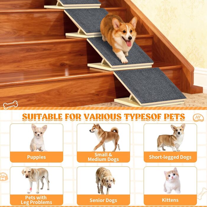Пандус для собак TNELTUEB для сходів, 2 шт.